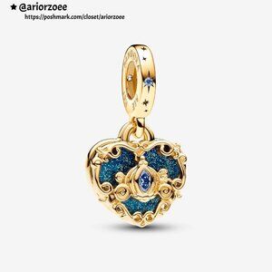 Pandora Disney Cinderella's Carriage & Heart Double Dangle Charm